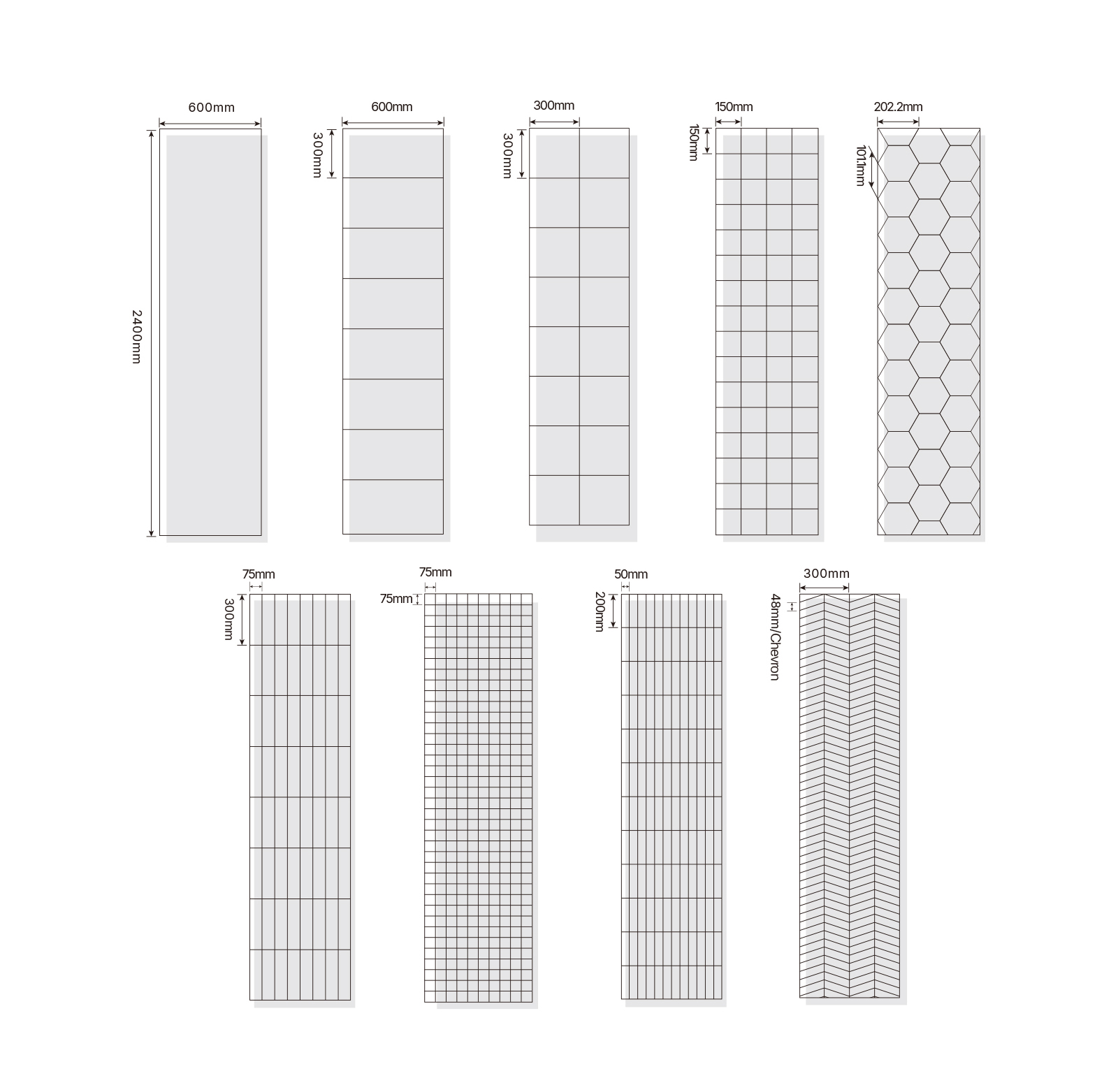 Trioflor's 100% waterproof SPC Wall Panels colors