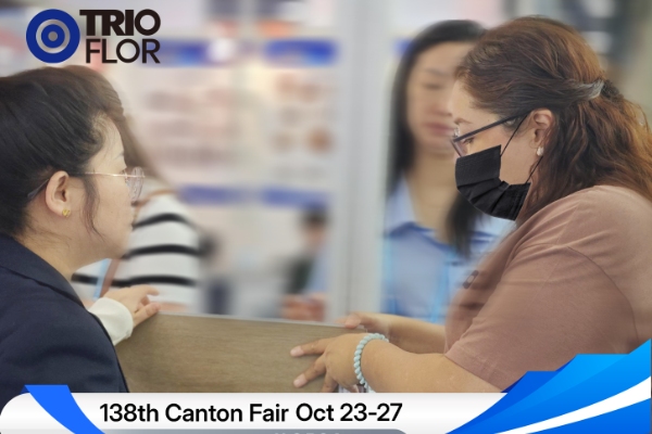 Trioflor staff talking to customers