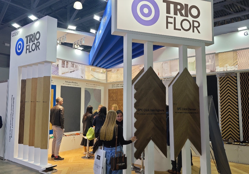 Trioflor at Mosbuild 2025: Acoustic Wall Panels and SPC Flooring Shine